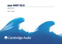 Cambridge Audio Azur-640T-V2 - Owners manual
